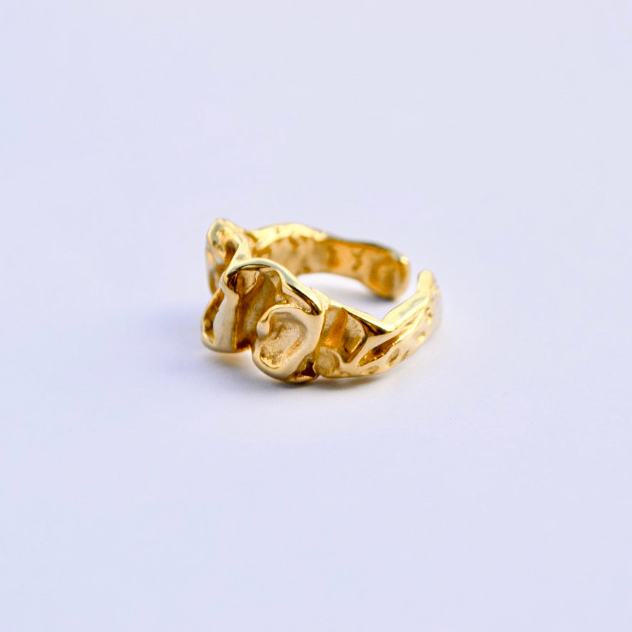 Anillo Dorado Arrugado